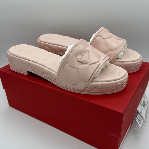 Valentino Garavani Atelier Pink Rose Slide Sandal Size 41 EU 11
